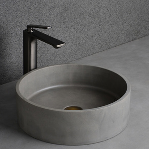 CONRAZZO Modern Minimalist Design Concrete <strong>Round</strong> <strong>Basin</strong> Polished Bathroom Sink Cement Hand Wash <strong>Basin</strong> for Bathroom - Product Image 1