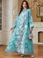 Vente en gros d'Abaya Eid DollyNet en soie brodée avec des perles et des paillettes, robe traditionnelle musulmane, vêtements traditionnels de Dubaï, Jalabiya pour femmes