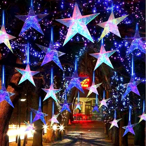 Adorno Luminoso Colgante de Estrella Radiante para Navidad, Ideal para Atraer la Atención en Zonas Festivas de Comercios y Eventos - Product Image 1