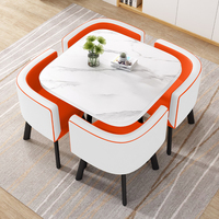 Moderne Luxuriöse Kleine Runde Marmor-Landhausstil Outdoor-Küche Restaurant-Möbel Esstische und Stuhl-Sets