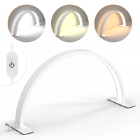 Bonne qualité oem 28 pouces diamant cristal led demi-lune ongles lumière bureau lune lumière lampe pour ongles manucure table