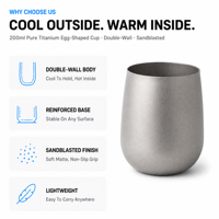 Tasse à eau isotherme à double paroi en titane pur, tasse à lait motif fleur de glace, tasse à thé domestique, vaisselle de camping, équipement de randonnée