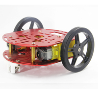 Kit Châssis de Voiture Robotique Intelligent 2WD en Aluminium Compatible avec Encodeur de Vitesse pour Ardunocar FT-DC-002-KIT Feetech