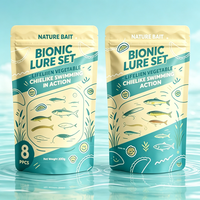 Sac en plastique transparent à fenêtre souple pour leurres de pêche, impression personnalisée, matériel de pêche, emballage d'appâts pour poissons