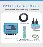 Débitmètre ultrasonique mural à fixation par pince, compteur BTU, débitmètre non invasif pour eau et liquides avec sortie 4-20mA RS485
