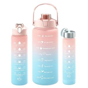 One-piece Large Capacity Straw Water Bottle Progressive Color Frosted Design Eco-Friendly Dishwasher Safe Sports Utensil Set - Product Image 3
