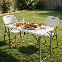 Table pliante en plastique durable, antidérapante, blanche, rectangulaire, pour la maison, le jardin, les banquets en plein air, 120 cm