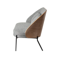 Fauteuil de salon moderne de style détente, cadre en contreplaqué, pieds en métal, tissu, double siège, accoudoirs, DC-S197B(V1)