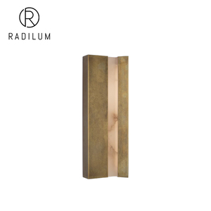 Linear Alabaster <b>Wall</b> Sconce Luxury Hotel Corridor Decor Solid Brass Plate Natural Stone Strip Fixture LED Austera - Product Image 1