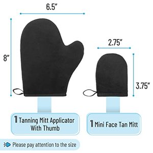 Gant applicateur de bronzage auto-bronzant avec applicateur visage et dos, sac et étui cosmétiques pour une application de bronzage pratique - Product Image 3