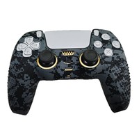 Housse en silicone camouflage numérique pour manette PS5 DualSense, protection antidérapante avec capuchons pour joysticks et anneaux de visée