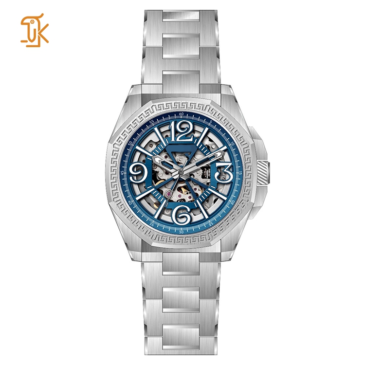 Orologio Automatico Scheletro Uomo 42mm Con Cinturino In Gomma - Impermeabile 3ATM E Lancette Luminose - 4