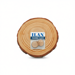 Base in legno Ilan, disco rotondo naturale da 3-4 cm per decorazioni fai da te - Product Image 2
