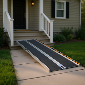 Rampe pour fauteuil roulant en aluminium, 4 pieds, capacité de 800 lb, antidérapante, pliable, pour accès à la maison et aux escaliers - Product Image 2