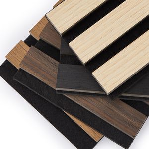 Hiện đại Slatted Polyester Acoustic <span class=keywords><strong>Panels</strong></span> cho tư nhân Nhà hát hội trường & phòng ngủ với tăng cường hấp thụ âm thanh - Product Image 1