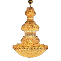 SIMIG lustre en cristal doré de luxe haute qualité économie d'énergie Dimmable grand plafond lampes suspendues pour hôtel/Villa/mosquée