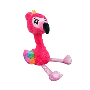 Jouets en peluche flamant rose sensoriel pour bébé en mouvement à piles jouets en peluche personnalisés