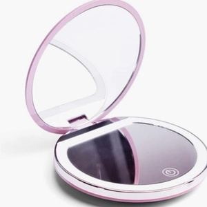 Miroir de maquillage LED à étiquette privée, 3 couleurs, miroir cosmétique disponible, miroir LED rond rechargeable - Product Image 1