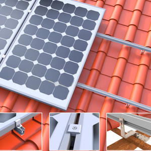 Installation facile Carreaux de structure d'alimentation en alliage d'aluminium Pv Systèmes de <span class=keywords><strong>fixation</strong></span> de montage de toit de panneaux solaires - Product Image 2