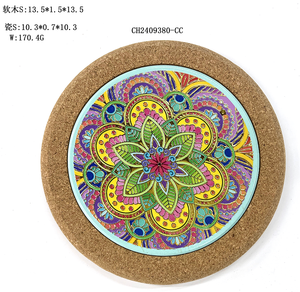 Custom Eco-Friendly Heat Resistant Luxury Ceramic <strong>Cork</strong> <strong>Trivet</strong> Embossed Mats - Product Image 2