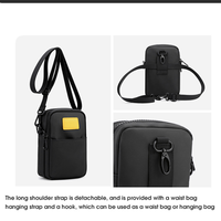 Tas Selempang Mini Tas Bahu Kecil Dompet Perjalanan Pemegang Paspor Tas Kantong Leher Messenger Uniseks dengan Jack Headphone