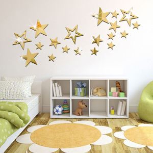 Autocollants muraux décoratifs créatifs pour la maison, étoiles en miroir acrylique, embellissement de la chambre d'enfant, autocollants muraux très vendus - Product Image 4