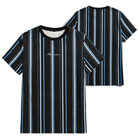 T-shirts à manches courtes pour hommes, imprimés rayés, col rond, décontractés, avec logo personnalisé, hauts tricotés, vente en gros d'usine