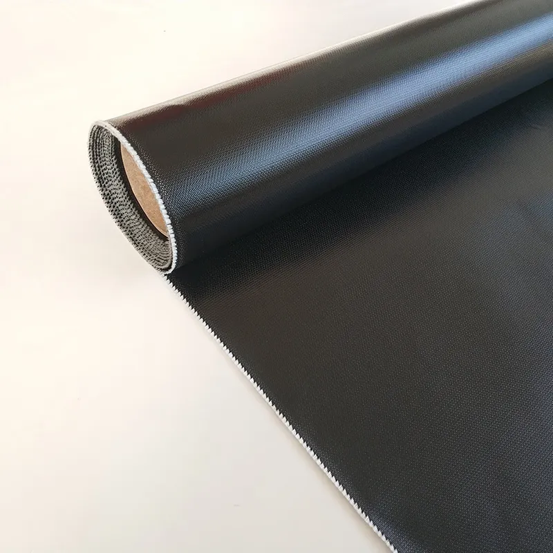 Nhà máy giá rẻ cuộn vải đen Silicone tráng sợi thủy tinh vải