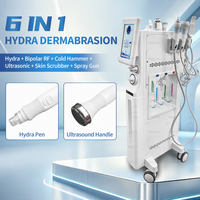 Appareil esthétique professionnel 6 en 1, instrument d'hydrodermabrasion, aspiration des points noirs à l'oxygène, machine d'hydrodermabrasion à l'eau