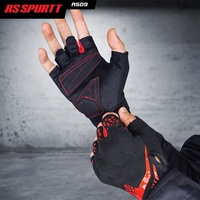 Gants de moto demi-doigts en polyester RS09, modèle fin d'été, résistants aux chutes, respirants, antidérapants, résistants à l'abrasion, pour hommes