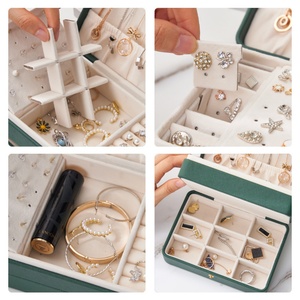 Creative Multi-layer Cosmetic Jewelry Box <b>Earring</b> Necklace Jewelry Organizer <b>case</b> Pu Leather Multi-function Jewelry Storage Box - Product Image 3