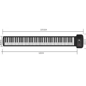 中国制造热卖可折叠硅胶便携式软键盘手卷风琴88键数字电子琴