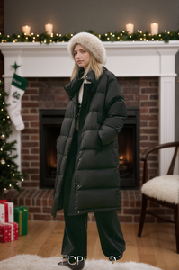 Tùy Chỉnh Mới Thời Trang Mùa Đông Thêm Dài Chiều Dài Dày Ấm Windproof Hơn Kích Thước Xuống Áo Khoác Vịt Phun Thân Thiện Với Môi Cổ Điển Áo Lỏng Lẻo - Product Image 4