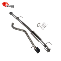 Système d'échappement haute performance à sortie unique en acier inoxydable 304 avec embout en fibre de carbone pour Toyota Hilux Vigo 2004-2015