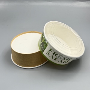 Bol à salade en papier kraft en gros, simple ou double paroi, avec revêtement PP PE PLA, imprimé sur mesure, jetable - Product Image 2