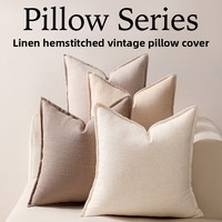 Housse de coussin carrée rétro en lin pressé pour canapé et dossier de salon, vente chaude transfrontalière en dropshipping