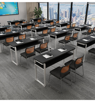 Meubles d'école au design contemporain, cadre en métal, bureau et chaise pour adultes, collège, université, interaction professeur-étudiant