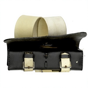 Handmade Genuine Leather Pouch with Shoulder Strap Vintage Style Structured Organizer Case for Historical Gear - Product Image 4
