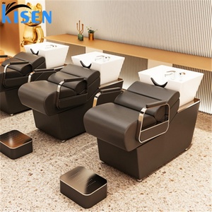Kisen Hot Selling Color Custom Hair Salon Comfortable Lying Massage Furniture Washing Bed Shampoo <b>Chair</b> With Bowl - Product Image 1