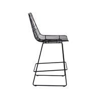 En plein air Chaise En Fil Métallique En Métal Noir Moderne Bertoia Chaises De Bar