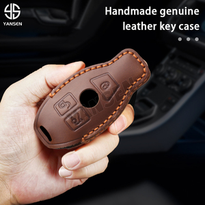 Para Mercedes Benz A B C <span class=keywords><strong>E</strong></span> R Class GLS GLA GLK GLC CLS CLA AMG W204 W205 W212 2025 Funda de cuero para llave de coche - Product Image 5