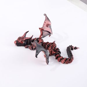 Jouet en plastique imprimé en 3D, dragon volant à double cornes, personnalisé en usine, OEM, avec ailes d'animaux simulées, pour cadeau d'anniversaire - Product Image 4