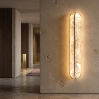 Applique murale en marbre espagnol, tout en cuivre, LED E27, lumière chaude, pour chambre à coucher, salon, éclairage d'ambiance