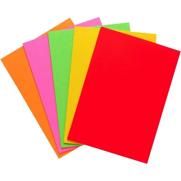 カラーカードストック、カラーペーパーA4ネオンカードストック紙、蛍光カードストック、ダブル