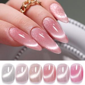Kit de Vernis Gel Œil de Chat Double Rhythm 6 Couleurs Scintillant Pailleté avec Aimant Holographique Réfléchissant Magnétique UV pour Nail Art - Product Image 1