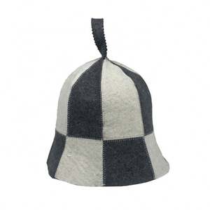 Simple Fashion Mix Color Wool Hot Spring Sweat Felt <b>Sauna</b> Hat Absorbent Embroidery LOGO <b>Sauna</b> Hat - Product Image 6