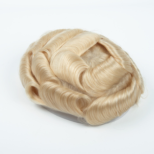 Natural Thin Skin <b>Toupee</b> 0810mm PU Base v Loop Hairline Indian Remy Hair for Men - Product Image 1