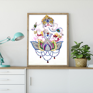 Pittura a diamante 5D forma speciale fai da te per adulti e bambini fatto a mano con strass ricamo indiano Buddha elefante Still Life <span class=keywords><strong>Art</strong></span> - Product Image 4