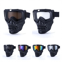 Nouvelles lunettes de moto Harley à motif crâne, monture intégrale en TPU, coupe-vent, anti-poussière, compatibles avec les lunettes de vue, pour le ski et les sports