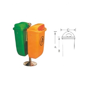 Fancy wall mounted trash bin, colorful trash bin, garden trash bin